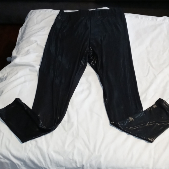 H&M Divided womens metallic black see thru pants - Picture 1 of 9